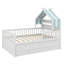 Lit House avec lit gigogne et tissu-482792521-482792523