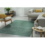 Tapis vert en laine fait à la main Laine Ogata