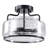 3-Light Industrial Metal And Clear Glass Drum Semi Flush Mount Ceiling Light