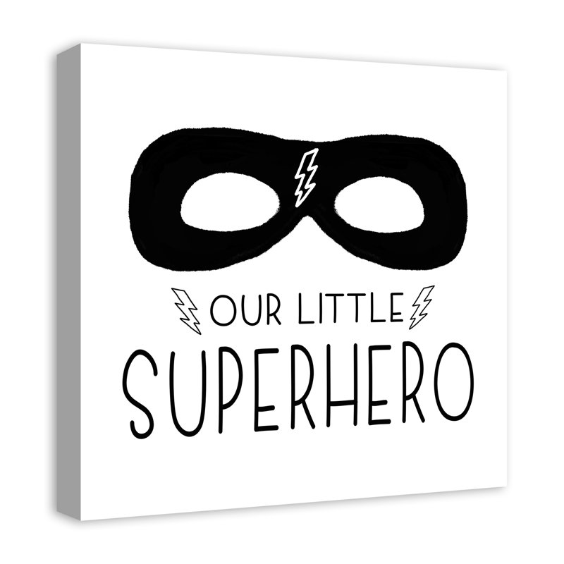 « notre little superhero », art encadré Mancini, H 20 po x l 20 po x P 1,25 po, Toile tendue