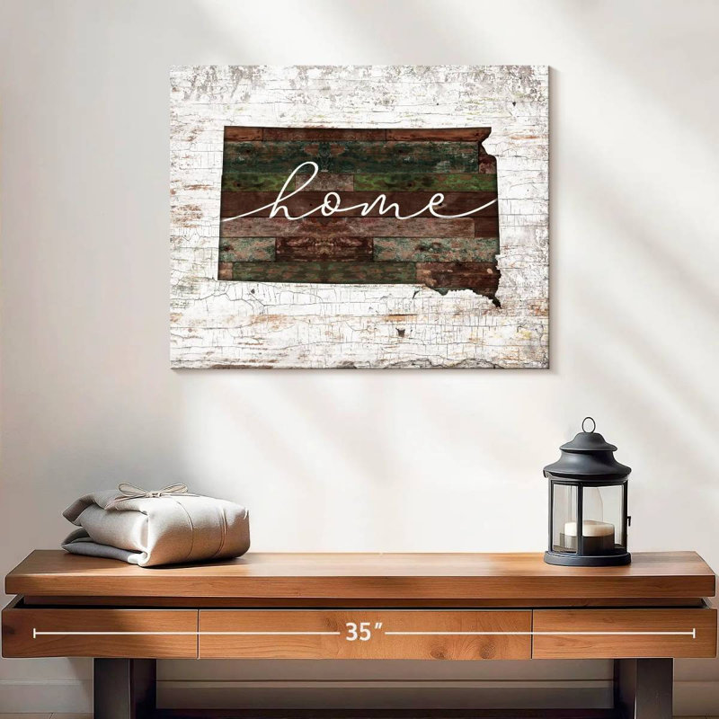 South Dakota Home Map sur impression sur toile, H 16 po x l 20 po x P 1,25 po