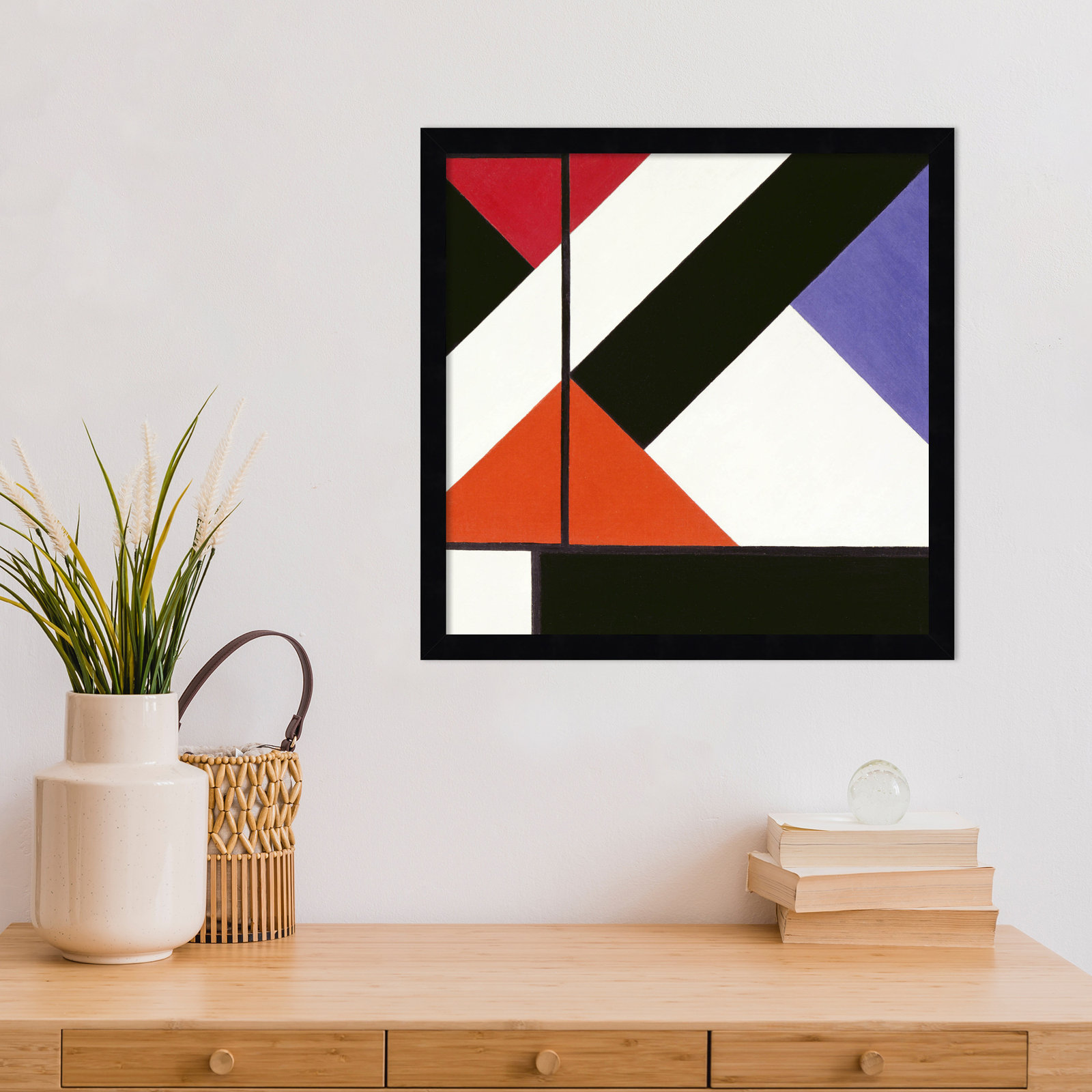 Simultaneous Counter Composition by Theo Van Doesburg, Black Framed, 17" H x 17" W