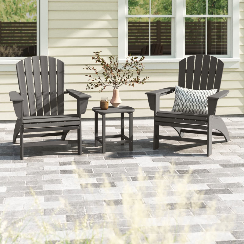 Ensemble Adirondack 3 pièces Nautical, Gris ardoise
