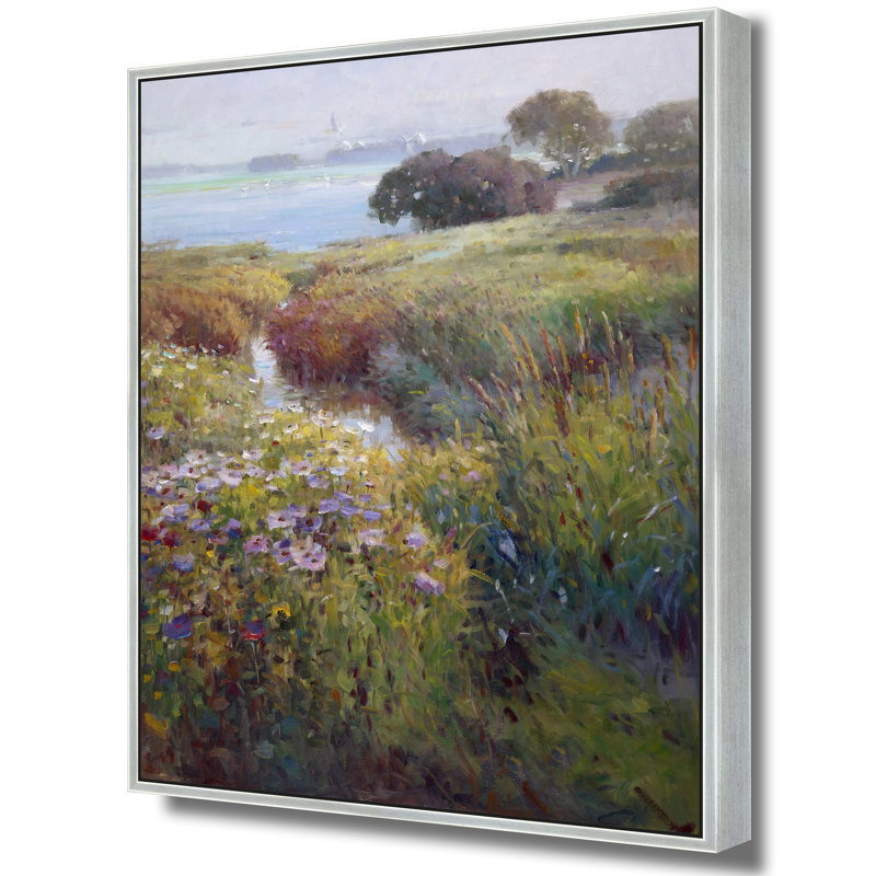 Where The Wild Meadow Meets The Sea Print, 42" H x 32" W, Silver