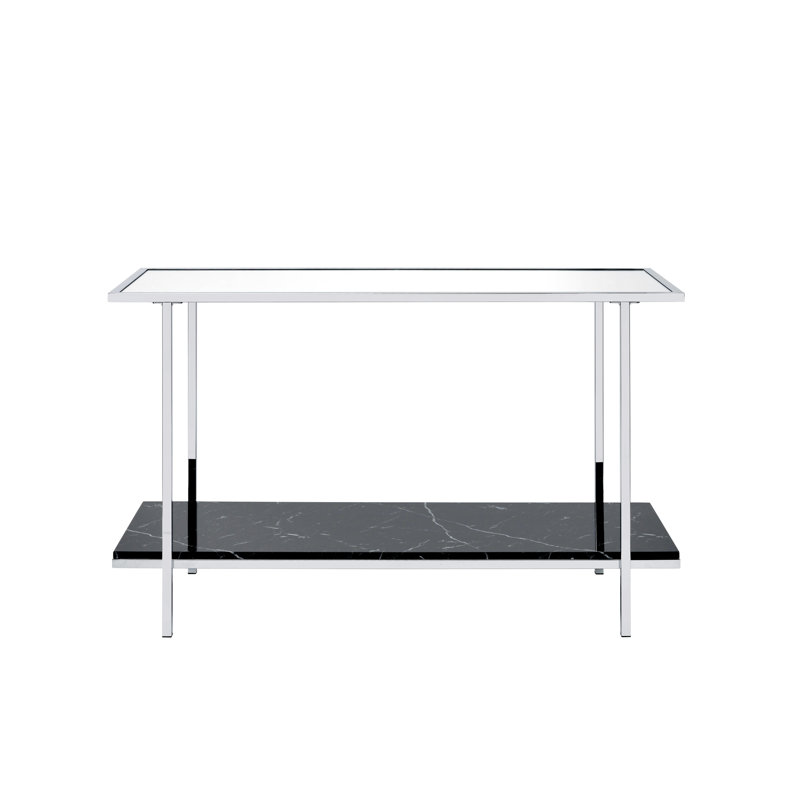Console à miroir en faux marbre - Pièce polyvalente pour votre maison avec cadre glamour