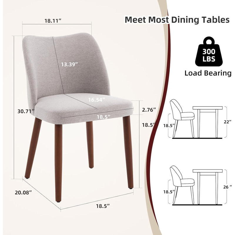 Polyester Upholstered Side Chair, Brown, 4