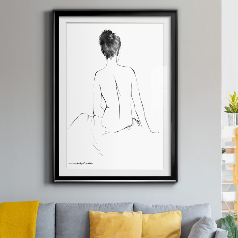 Silhouette S croquis I - Cadre photo, reproduction d'art sur papier, Papier noir, H 22,5 po x l 30,5 po x P 1,5 po