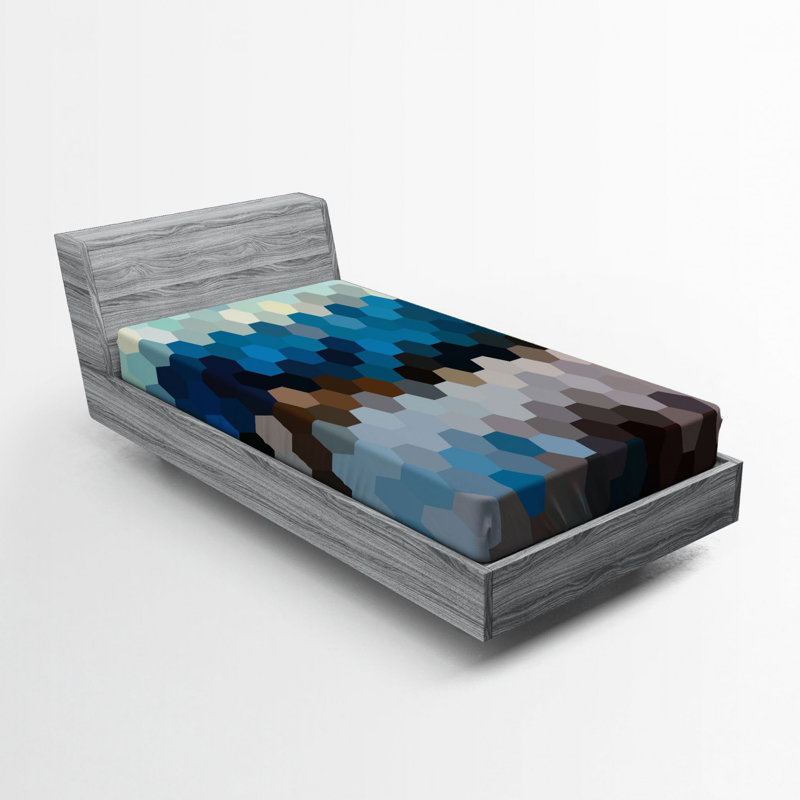 Microfiber Geometric Fitted Sheet, Full Fitted Sheet