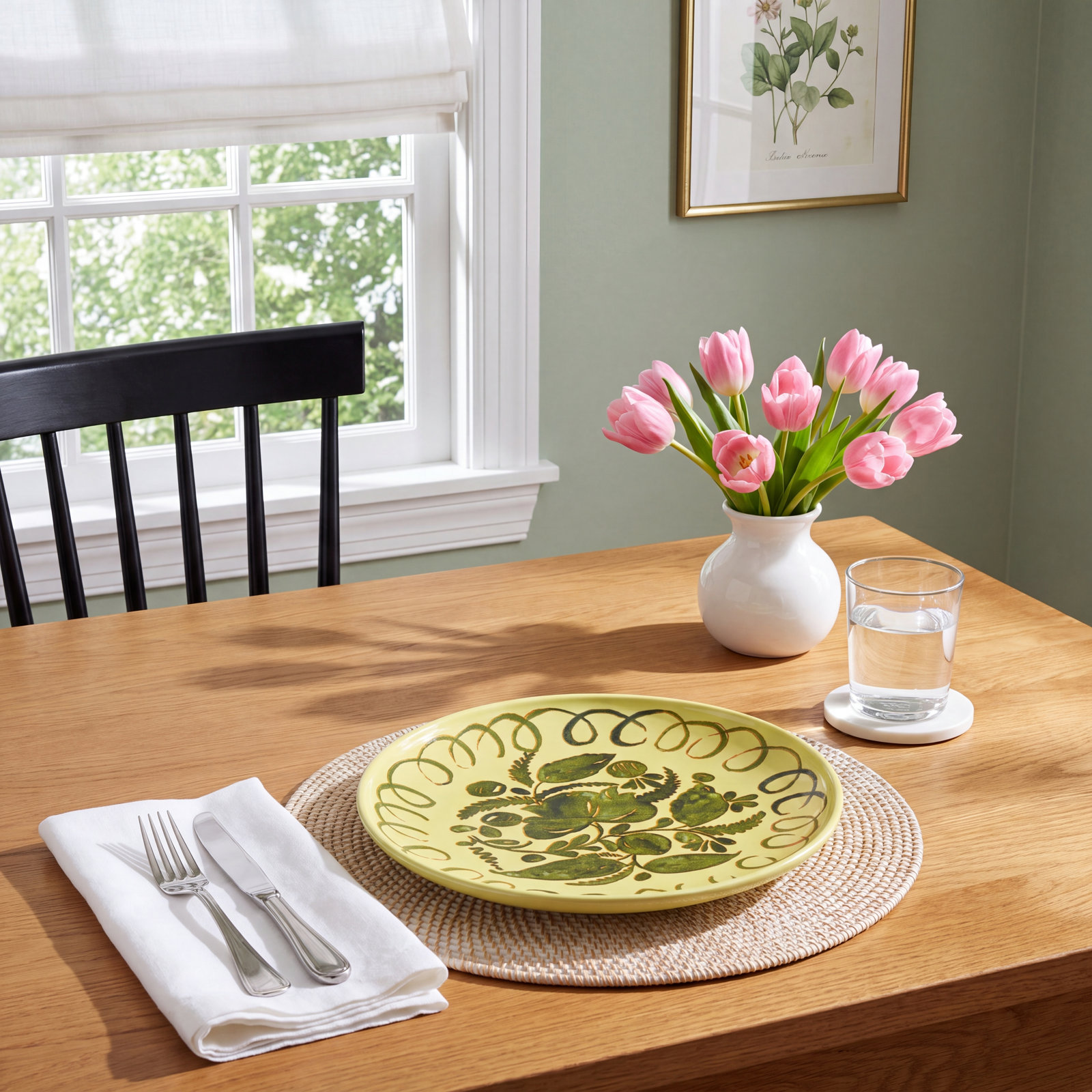 Stoneware Pasta Bowl, Green