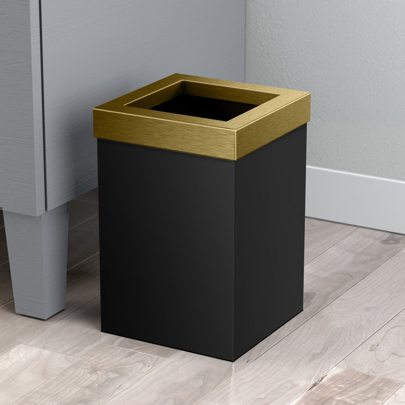Corbeille pour déchets 3 gallons Elevate Steel, Noir mat / laiton brossé