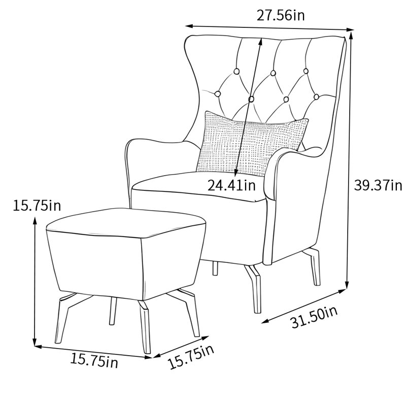 Chaise à dossier haut en similicuir, Similicuir mandarine