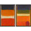 Art mural abstrait, ensemble de 2 reproductions d'art encadrées sur toile-118760027-118760025