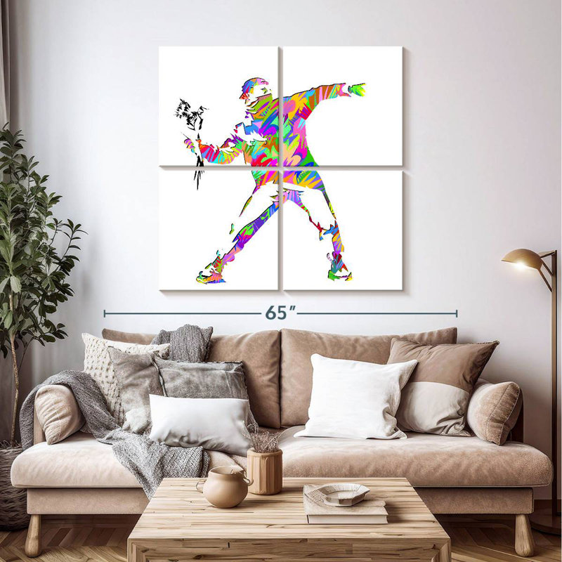 Fleurs de Leisha Banksy 2022, H 45 po x l 45 po
