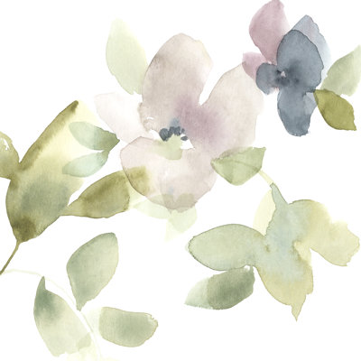 Sweet Petals And Leaves III by Jennifer Goldberger - Wrapped Canvas Painting