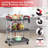 Portable Folding Service Cart, 3 Tier Folding Utility Cart