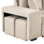 Canapé modulaire moderne en L à 3 places avec canapé-lit et chaise de rangement, 2 tabourets de couleur crème pour le salon, canapé-lit de 104,5 po, méridienne-1393633258