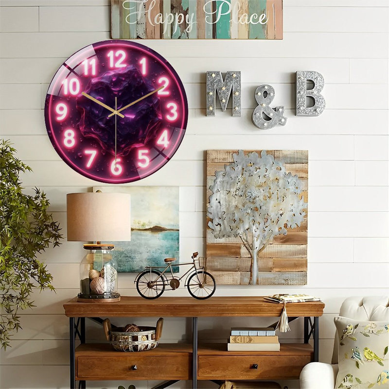 Horloge murale 12 po Neon