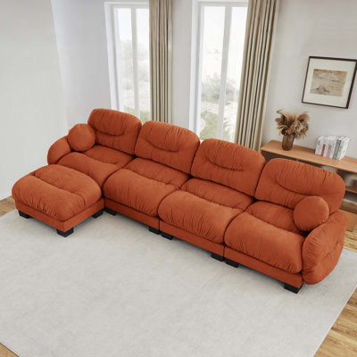 Plush Chenille Modular Sofa with Ergonomic Support and Flexible Layout