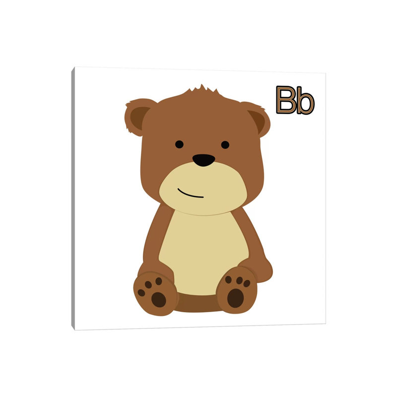 B Is For Bear by 5by5collective - Wrapped Canvas Gallery-Wrapped Canvas Giclée, 45.72 cm H x 45.72 cm W