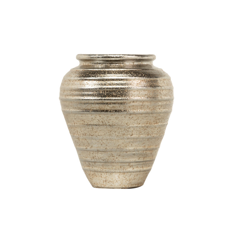 Ceramic / Porcelain Floor Vase, Silver, 43" H x 36" W x 36" D