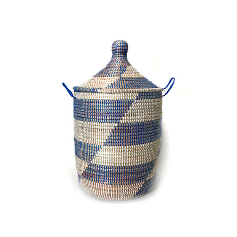 Senegalese Hand Woven Laundry Hamper with Handles