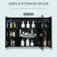 Armoire à pharmacie à DEL avec miroir, armoire de salle de bain murale l 35,5 "x H 25,5" avec 3 armoires, fonction mémoire, charge USB, noir ultrabrillant