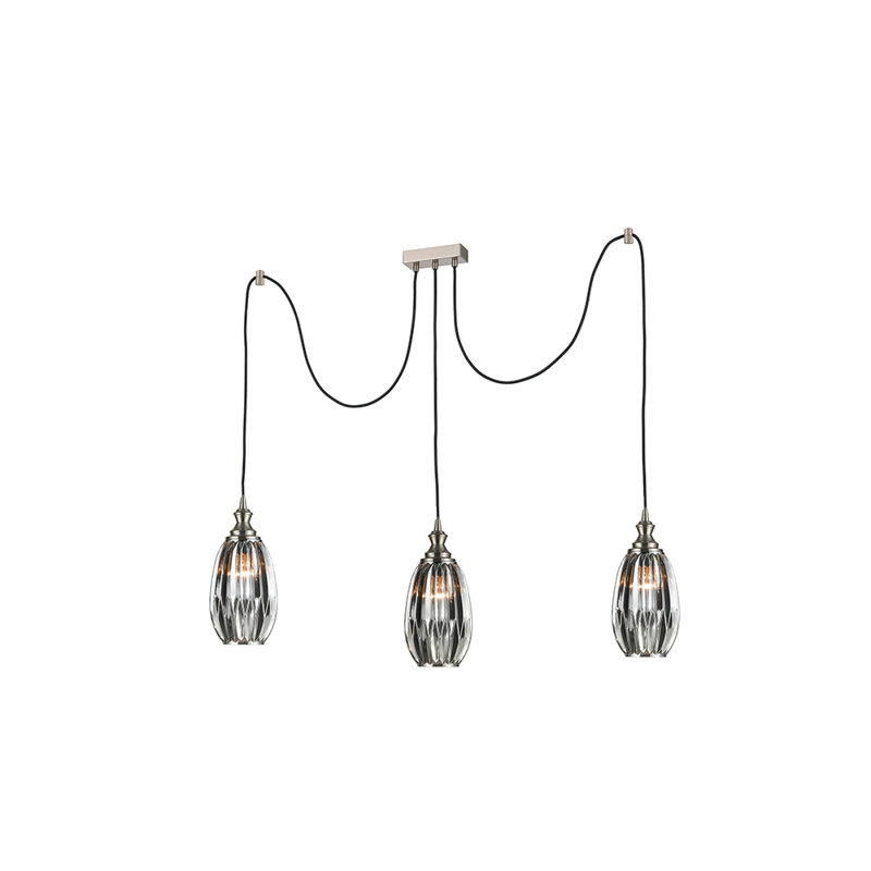 Armina 3 - Light Cluster Pendant, Black/Silver, Smoked Grey