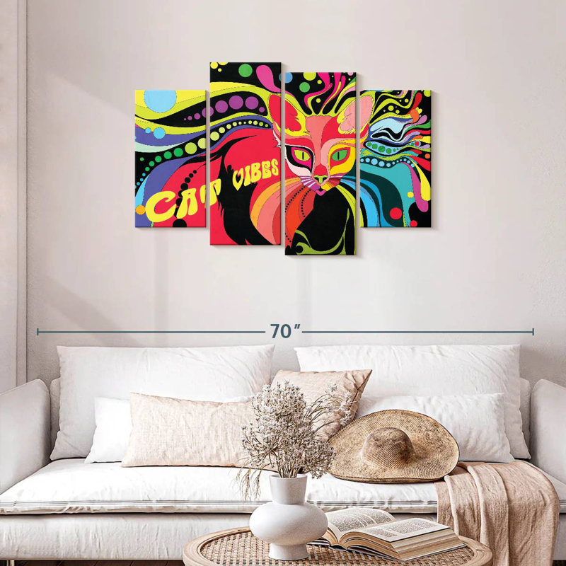 Brampt Psychedelic Cat Vibes, 27" H x 43" W