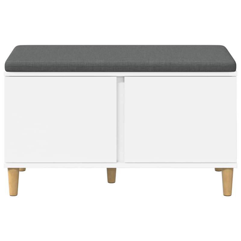Storage Bench, 46cm H x 80cm W x 38cm D, White