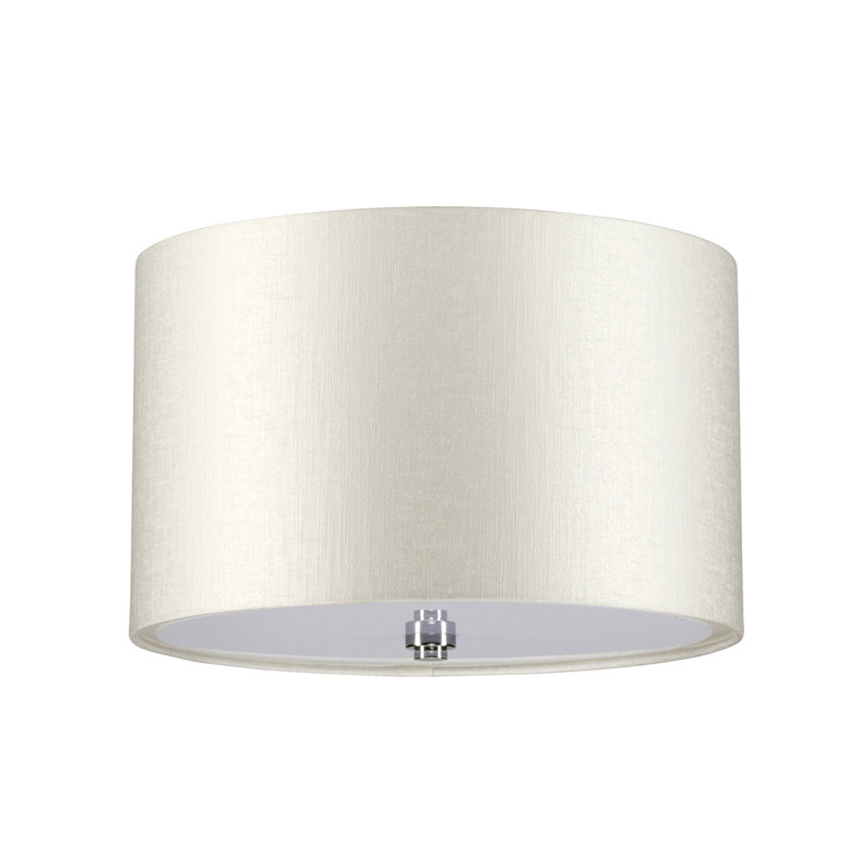 Ausie Fabric Semi Flush Mount, 42cm H x 44.5cm W x 41cm D, Brushed Nickel