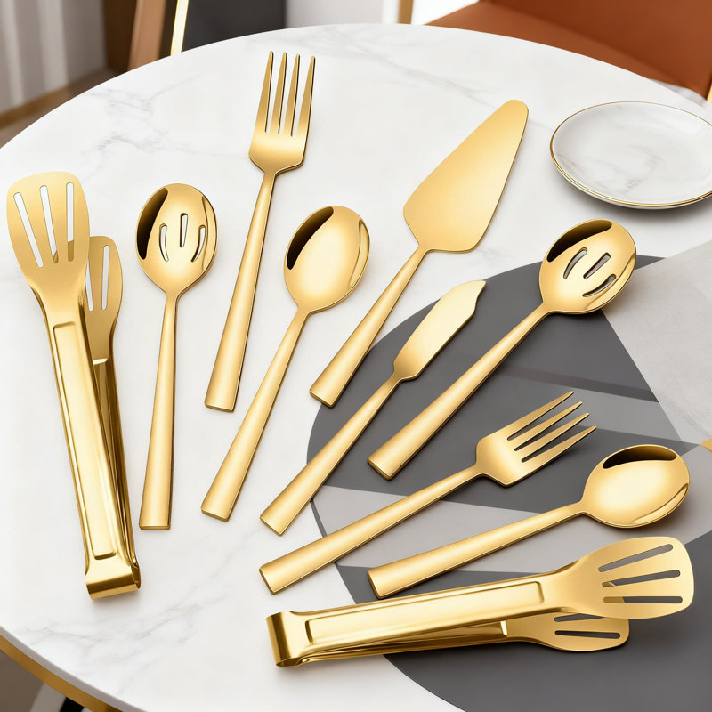 10-Piece Stainless Steel Serving Utensil Set