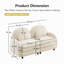 Vitoria Curved Ottoman Teddy Fabric -Beige White-909948003