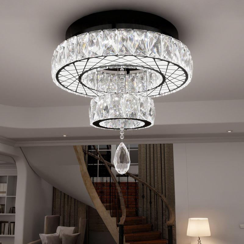 Lustre en cristal Glam, Noir mat