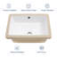 Lavabo de salle de bain encastrable 18 po x 12 po rectangulaire en céramique blanche avec trop-plein