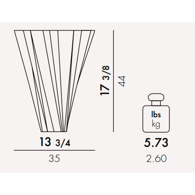 Shanghai Poly Methyl Methacrylate Table Vase, Crystal