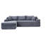 Canapé modulaire de 105 po, canapé modulaire Cloud avec assise profonde, canapé modulaire en L moderne avec méridienne, canapé rembourré pour salon, sans assemblage, (gris)