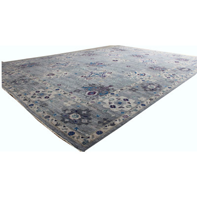 Hand-Knotted High-Quality Blue Area Rug