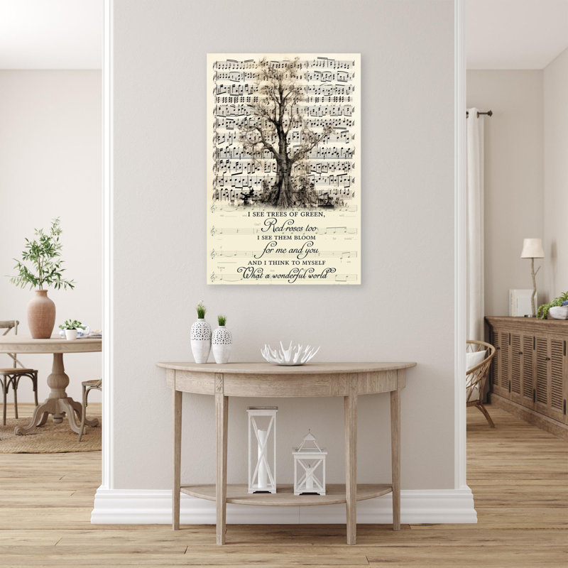 «What A Wonderful World Song», reproduction d'art graphique sur toile tendue, H 36 po x l 24 po x P 1,25 po