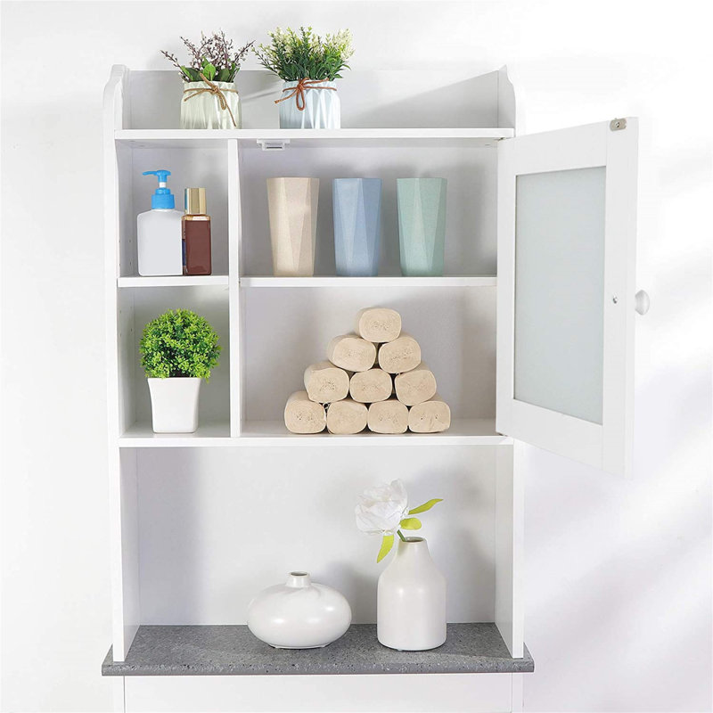 Over The Toilet Storage, White, 68" H x 23" W x 7.48" D