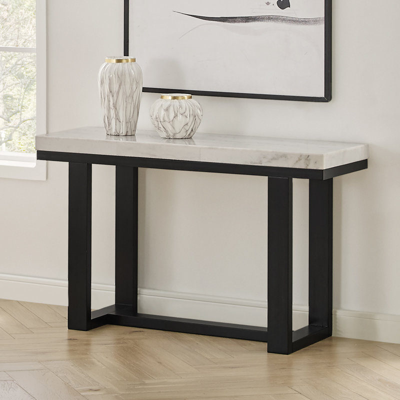 Lucca White Marble Top Sofa Table