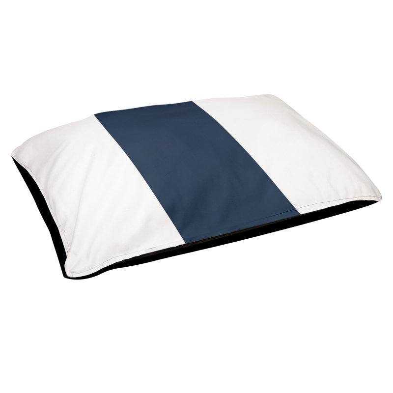 Coussin Golden State, Moyen (l 28 po x P 18 po x H 6 po), Blanc / bleu marine