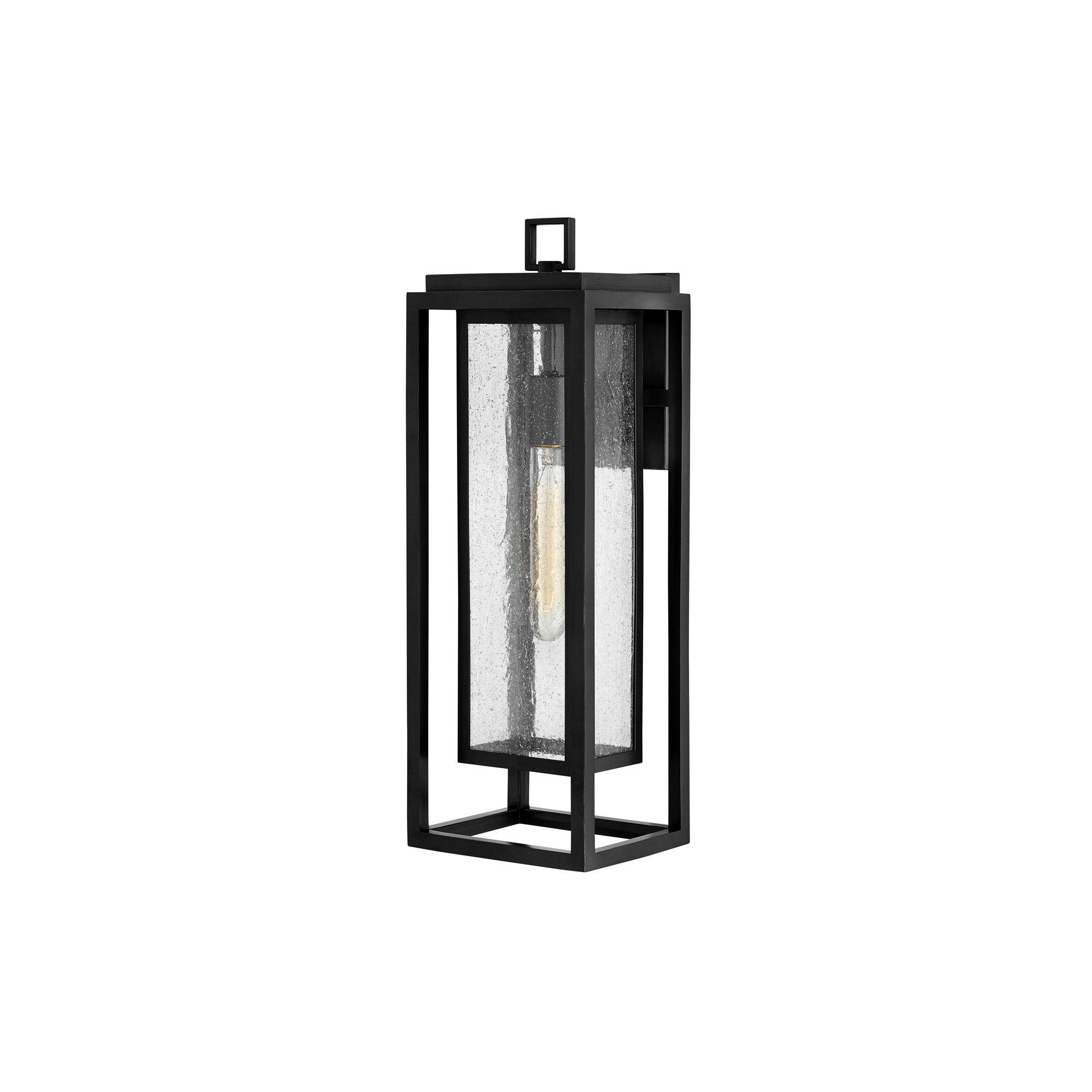 Gammett Outdoor Wall Mount Lantern with Anti-Fade Finish, 20" H x 7" W x 7" D, Black