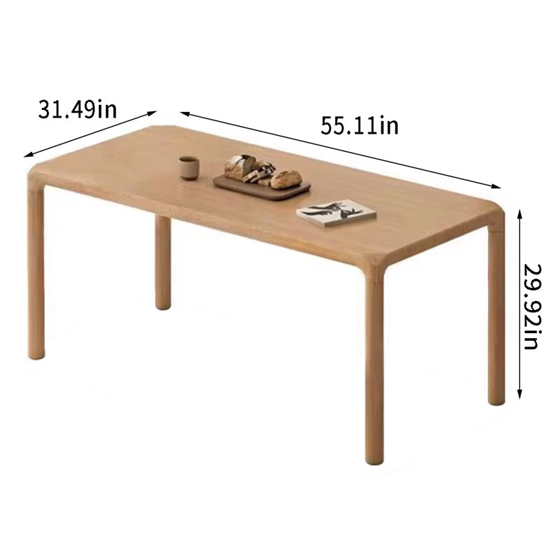 Mykail Ash Solid Wood Dining Table, 31.49" W x 55.11" L