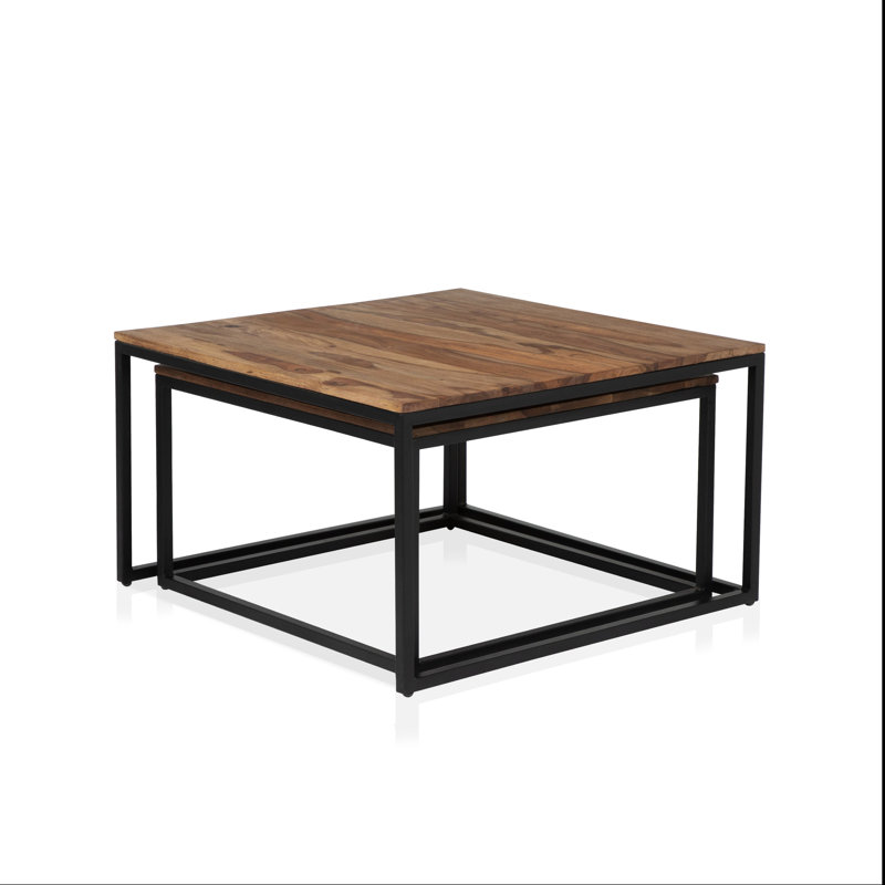 Megan Solid Wood Top Nesting Coffee Table
