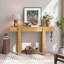 Rustic Minimalist Console Table with Hidden Drawer, Side Power Outlet,Wood Entryway Table for Entryways, Living Rooms and Home Offices(Natural)-1660863249