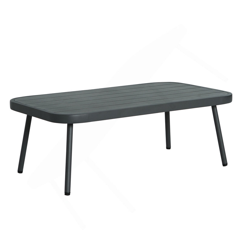 Mariano Steel Loveseat And Table, Gray, Black