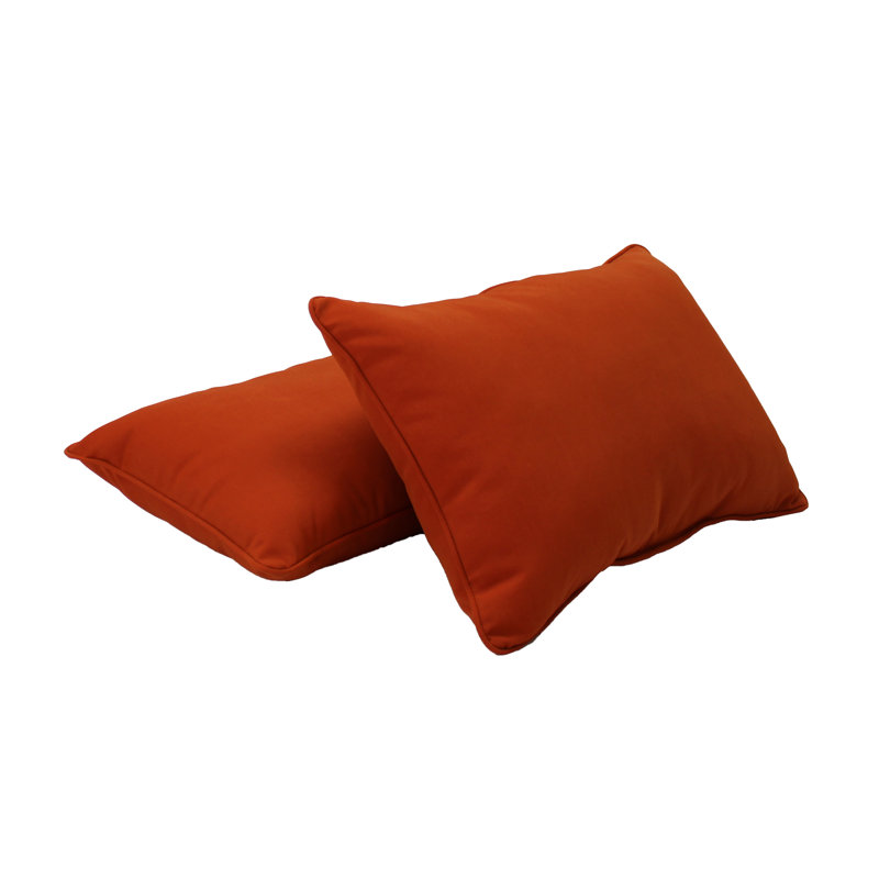 Element Synthetic Lumbar Rectangle Indoor/Outdoor Pillow Cover & Insert, 12" x 20", Burnt Orange