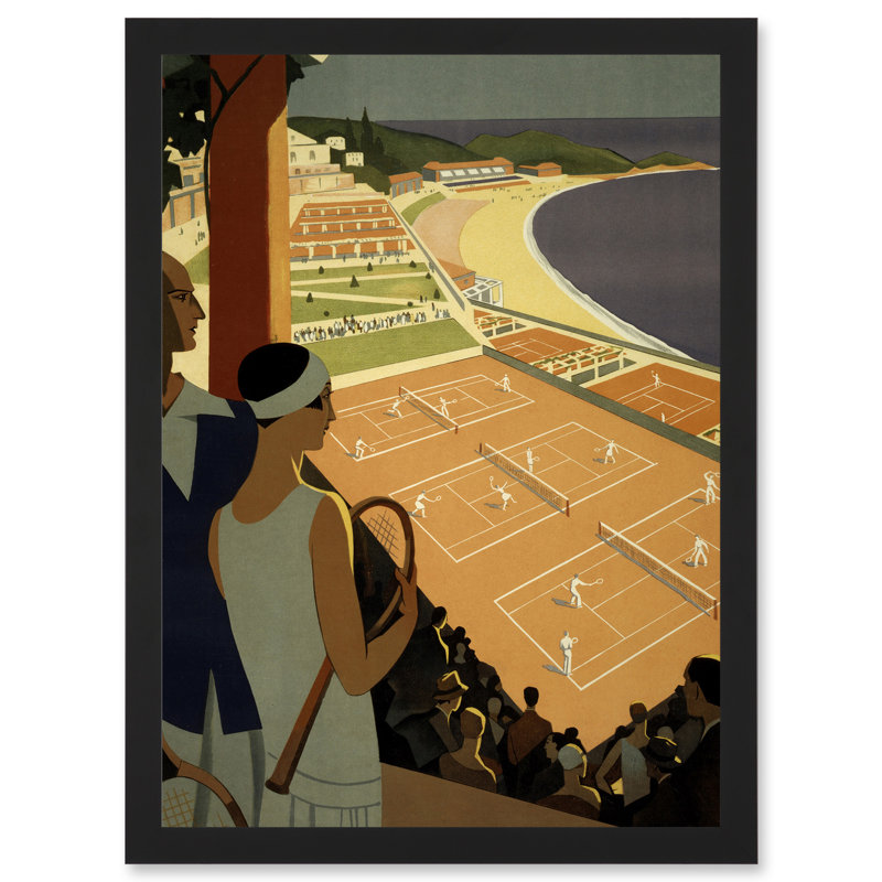 Monte Carlo Monaco Tennis Vintage Advert - Single Picture Frame Print