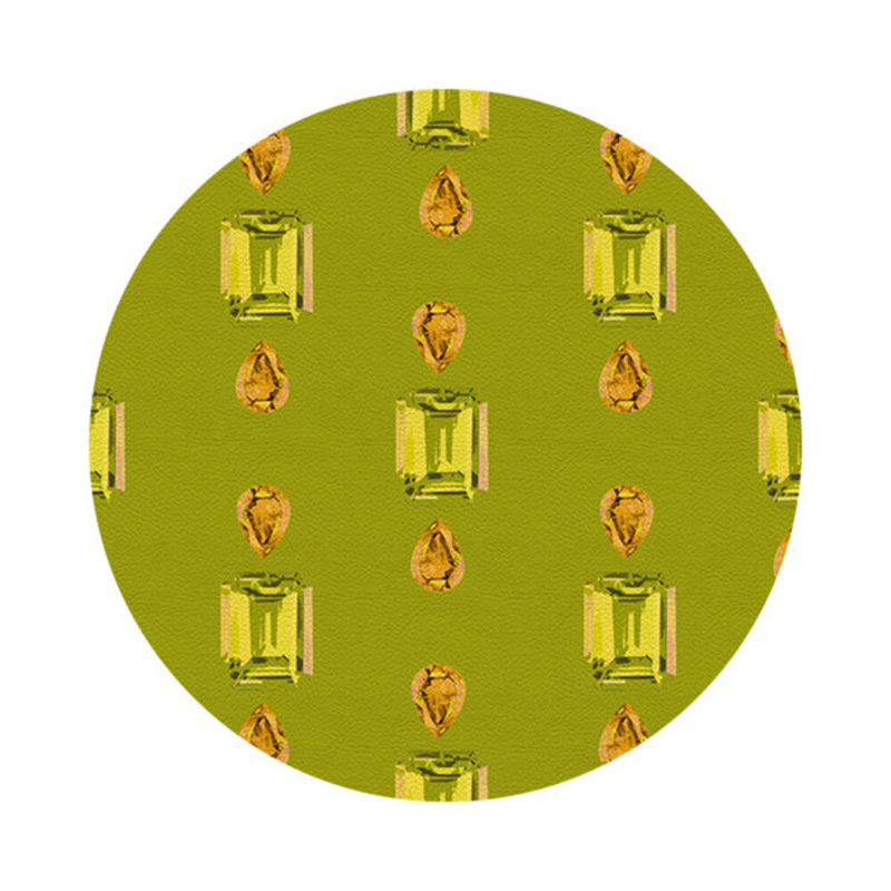 Vegan Leather Round Placemats, Peridot, Acid