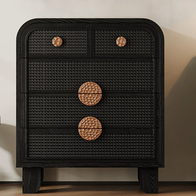 Modern Black Solid Manufactured Wood Accent Cabinet